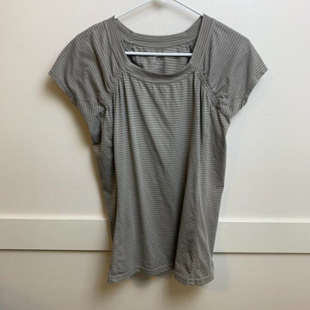 Woolrich Gray Striped Short Sleeve Shirt